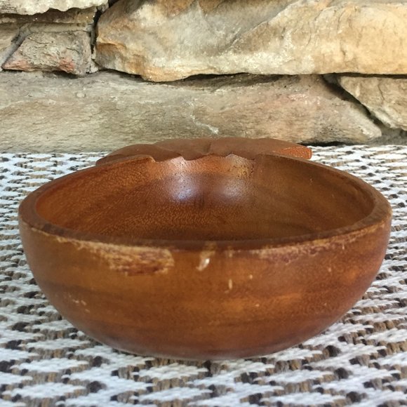 Vintage Wood Pineapple Bowl Monkey Pod Boho Decor - Picture 5 of 7
